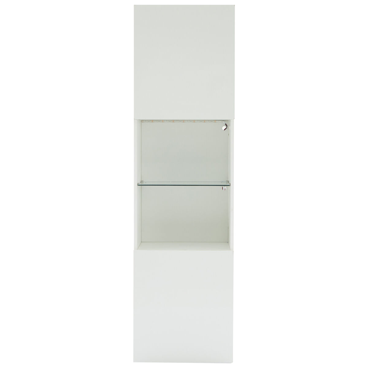 Vitrina alta 45x35x160 cm - con led, 1 estante de cristal - blanca