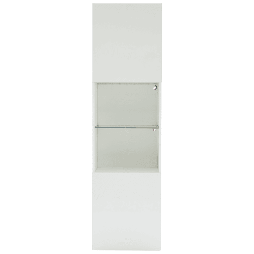 Vitrine alta 45x35x160 cm - com LED, 1 prateleira de vidro - branca