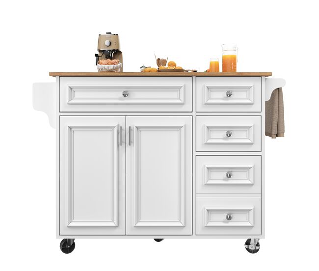 Isla de cocina 110x45-75x92 cm - moderno, con mueble para cocina, carro de servicio desmontable, con diseño vintage, mesa multifuncional con
