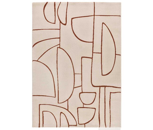 Alfombra geométrica beige / caldera beruti, 200x290 cm - atticgo
