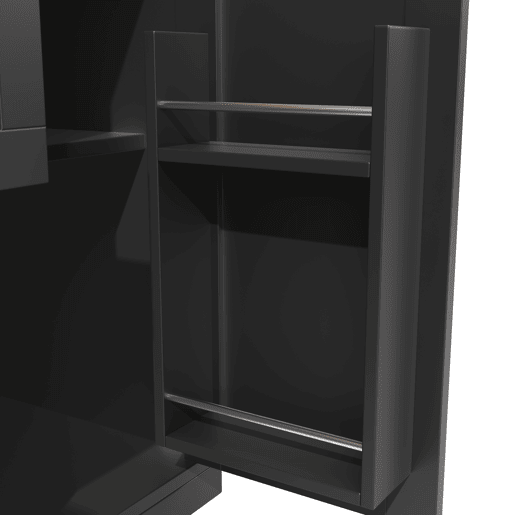 Ilha de cozinha - Mesa de jantar com superfície de trabalho, prateleira para vinhos, com rodas - Preto