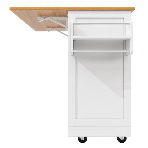 Ilha de cozinha - com superfície de trabalho, armário buffet, portas tridimensionais, com prateleiras ajustáveis, branco