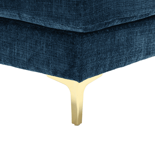 Sofá seccional grande em U - Chenille com assentos reclináveis duplos - Azul