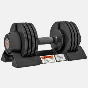 SPORTNOW Conjunto de Pesos Ajustável de 10 kg Haltere para Exercício com Ajuste Rápido de Peso com Base de Armazenamento e Pega Antiderrapante para Treino em Casa e Ginásio 33xØ16 cm Preto