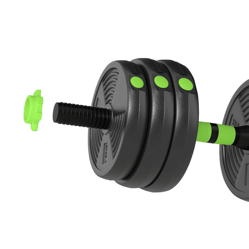 SPORTNOW Conjunto de Halteres Ajustáveis 3 em 1 20 kg Conjunto de Pesos com Barras de Conexão e Pegas Antiderrapantes Pesos e Halteres para Exercício de Fitness Ginásio em Casa