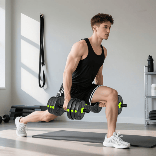SPORTNOW Conjunto de Halteres Ajustáveis 3 em 1 20 kg Conjunto de Pesos com Barras de Conexão e Pegas Antiderrapantes Pesos e Halteres para Exercício de Fitness Ginásio em Casa