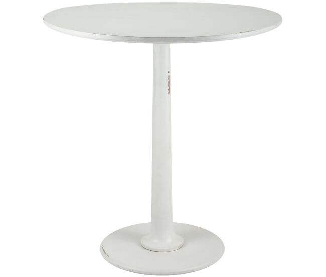 Mesa auxiliar Morristown Madera Blanco antiguo Ø 70 cm