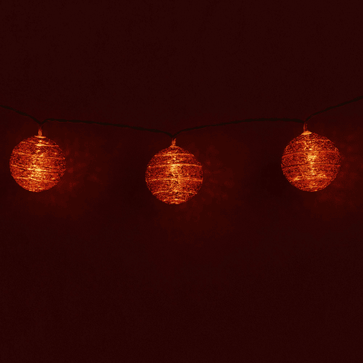 10 luzes de Natal LED com bolas decorativas em vermelho e branco 10 luzes de Natal LED com bolas decorativas em vermelho e branco