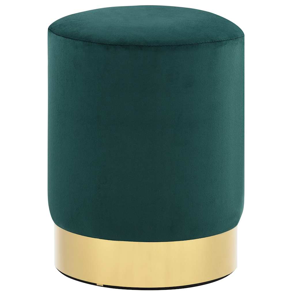 Vidaxl taburete de terciopelo 28 x 36 cm verde oscuro y dorado