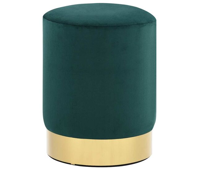 Vidaxl taburete de terciopelo 28 x 36 cm verde oscuro y dorado