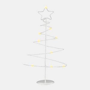 Árvore de Natal decorativa de metal branco Well Home com estrela e 46 luzes LED e temporizador 53x24x10cm