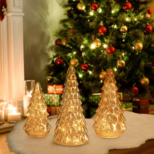 Árvore de Natal Well Home com decoração de LED e cabo de metal