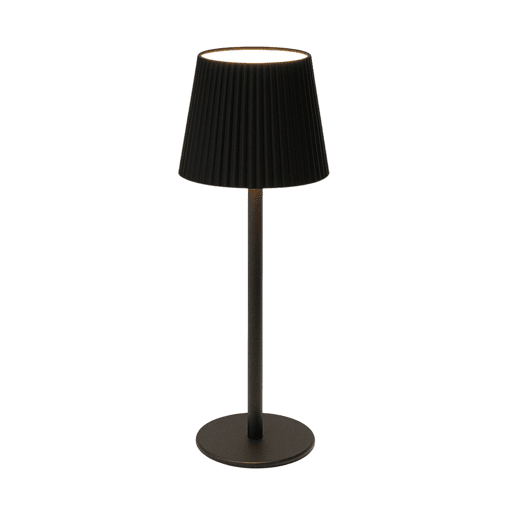 Luminária de mesa LED recarregável Well Home preta com 32 luzes brancas quentes e 4 níveis de brilho Ø36,2x10,5cm