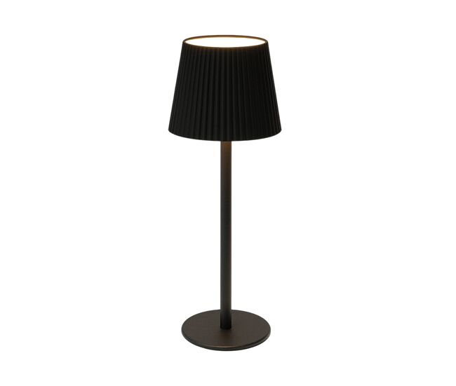 Well home lámpara de mesa negra led recargable con 32 luces blancas cálidas y 4 niveles de brillo ø36,2x10,5cm