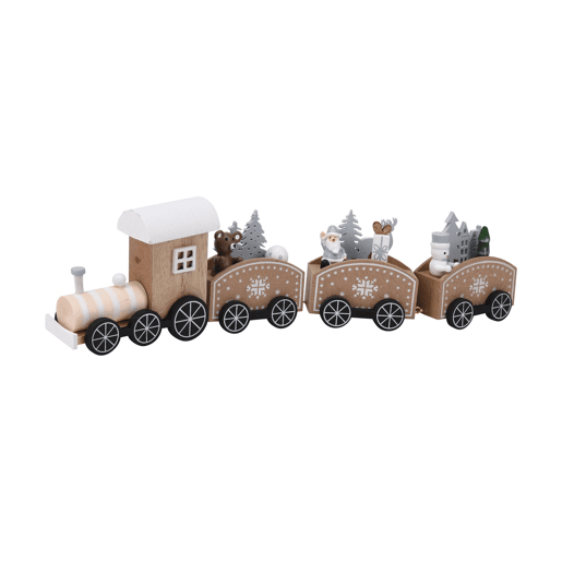 Conjunto de trem de madeira natural 3,5x31x7,5 cm - 2 designs (sortidos)
