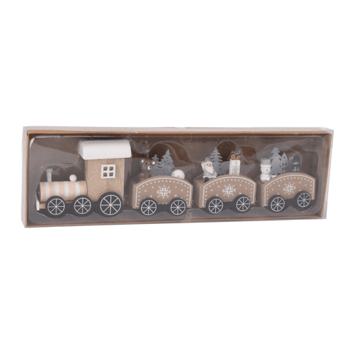 Conjunto de trem de madeira natural 3,5x31x7,5 cm - 2 designs (sortidos)