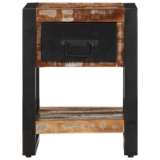 Mesa De Cabeceira - Mesinha De Cabeceira multicor 35x34x45cm madeira maciça recuperada Mesa De Cabeceira - Mesinha De Cabeceira multicor 35x34x45cm madeira maciça recuperada