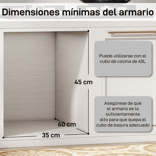 HOMCOM Balde do Lixo Sob o Balcão Caixote do Lixo de Cozinha 2 Contentores de Reciclagem Removíveis 2 x 20 L Deslizamento Suave Pega Tampa com Padrão de Diamante Cinzento