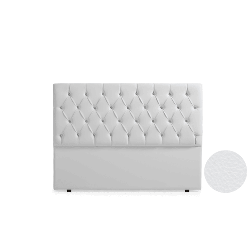 Cabeceira Estofada CAPRI Pele Sintética 115x120x12 cm - BRANCO - Moonia