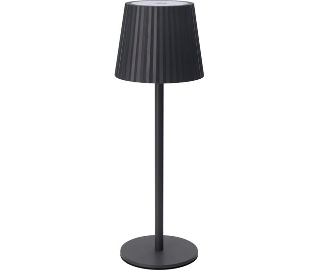 Well home lámpara de mesa gris led recargable con 24 luces blancas cálidas y 3 niveles de brillo ø27,5x9cm