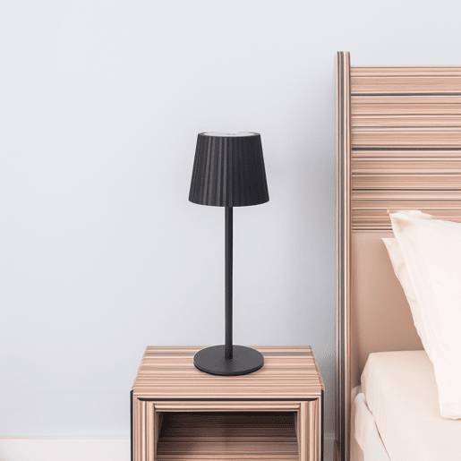 Candeeiro de mesa LED recarregável Well Home cinza com 24 luzes brancas quentes e 3 níveis de brilho Ø27,5x9cm