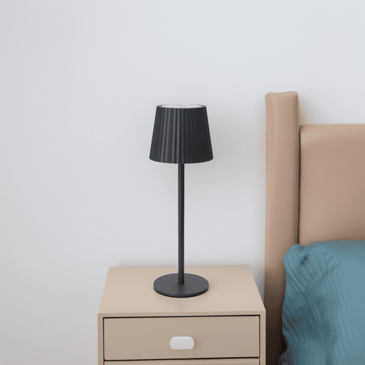 Candeeiro de mesa LED recarregável Well Home cinza com 24 luzes brancas quentes e 3 níveis de brilho Ø27,5x9cm