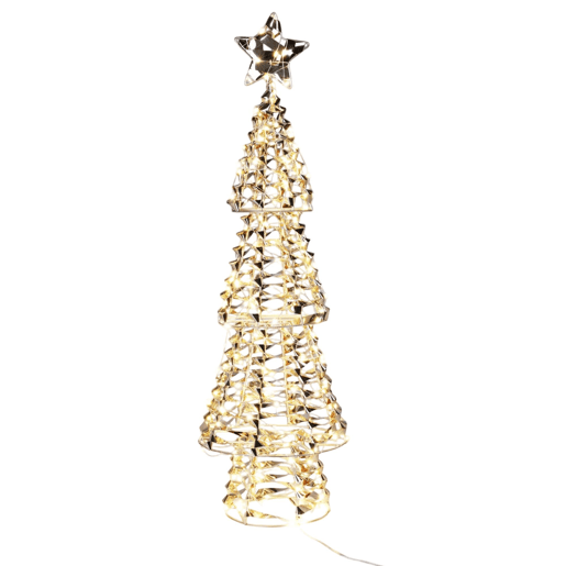 Árvore de Natal Well Home com 200 luzes LED Micro Branco Quente Design Torcido 68x21x21cm