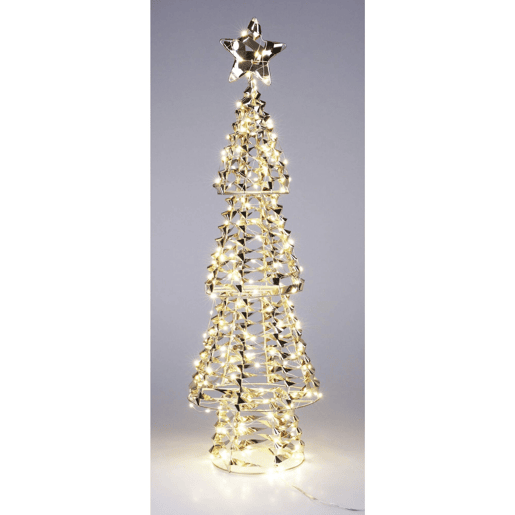 Árvore de Natal Well Home com 200 luzes LED Micro Branco Quente Design Torcido 68x21x21cm