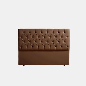 Cabeceira Estofada CAPRI Pele Sintética 100x120x12 cm - Castanho - Moonia