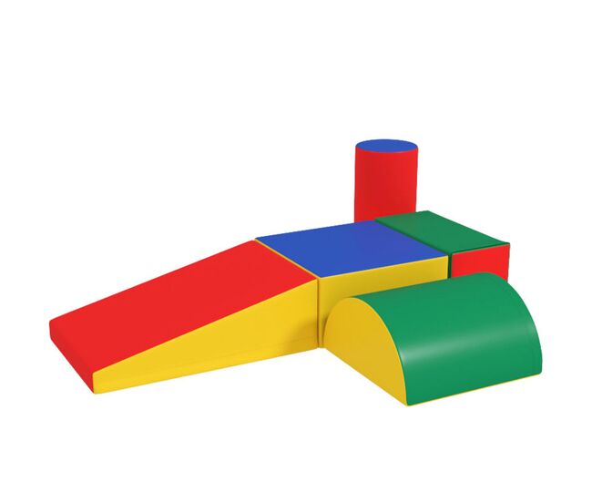 Homcom juego de 5 bloques de espuma para niños, bloques de psicomotricidad, figuras de construcción, juguete para aprendizaje para escalar y gatear, multicolor