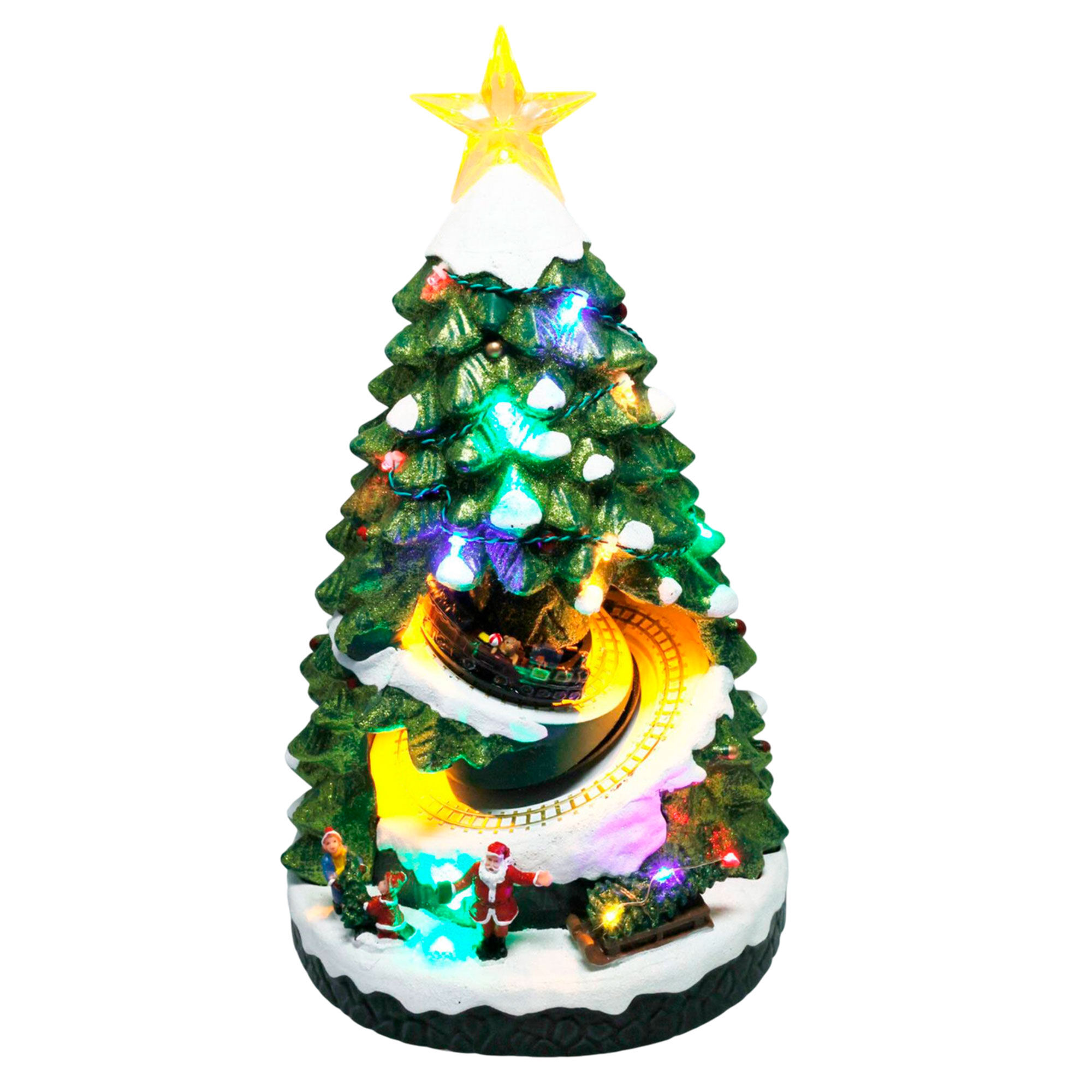 Well Home Decoración Árbol Navideño con luces LED y movimiento