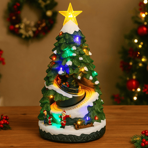 Árvore de Natal Well Home Decor com luzes LED e movimento Árvore de Natal Well Home Decor com luzes LED e movimento