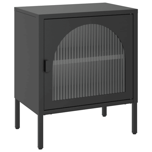 Mesa De Cabeceira - Mesinha De Cabeceira 50x35x60 cm vidro e aço preto