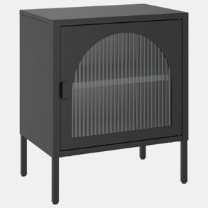 Mesa De Cabeceira - Mesinha De Cabeceira 50x35x60 cm vidro e aço preto