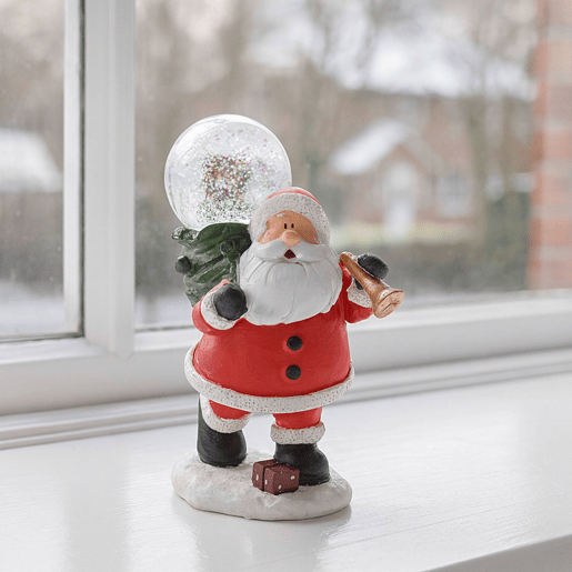 Figura decorativa de Papai Noel com globo de neve 13x9,5x5,5 cm - 2 designs (sortidos)