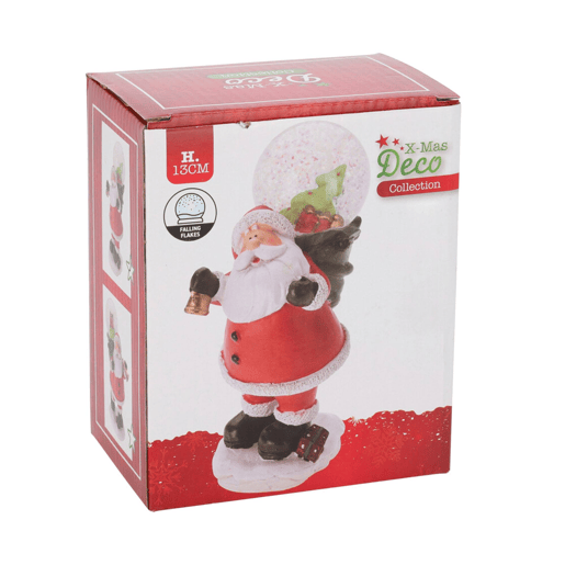 Figura decorativa de Papai Noel com globo de neve 13x9,5x5,5 cm - 2 designs (sortidos)