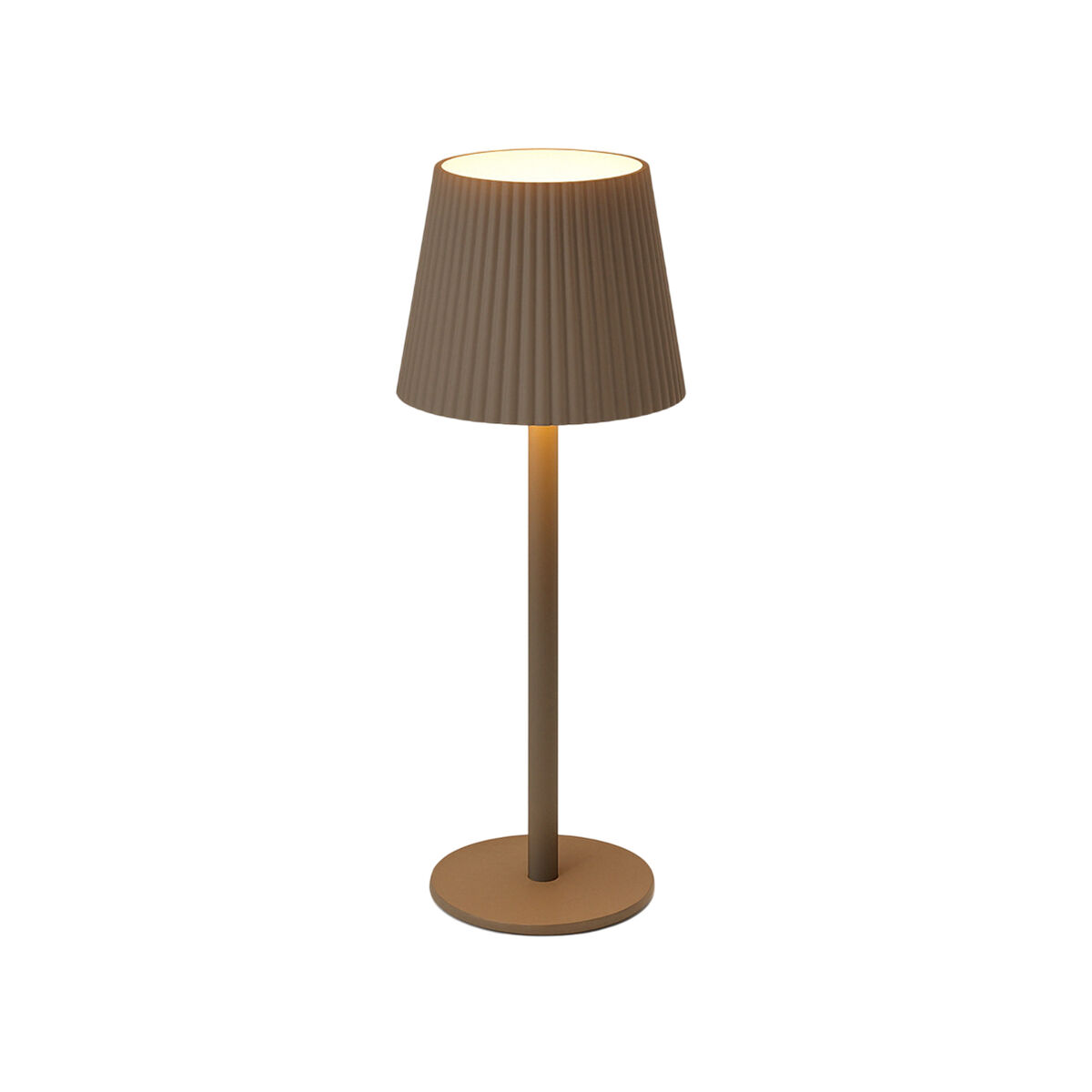 Well home lámpara de mesa taupe led recargable con 32 luces blancas cálidas y 4 niveles de brillo ø36,2x10,5cm