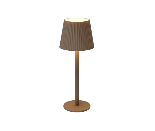 Well home lámpara de mesa taupe led recargable con 32 luces blancas cálidas y 4 niveles de brillo ø36,2x10,5cm