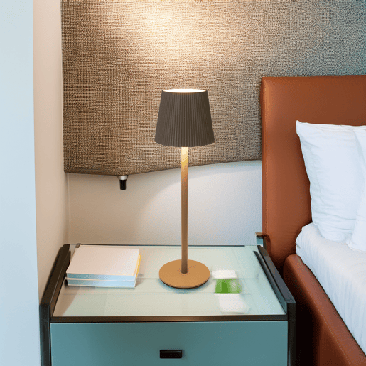 Luminária de mesa LED recarregável Well Home Taupe com 32 luzes brancas quentes e 4 níveis de brilho Ø36,2x10,5cm