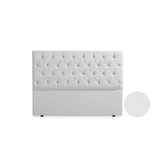 Cabeceira Estofada CAPRI Pele Sintética 90x120x12 cm - BRANCO - Moonia