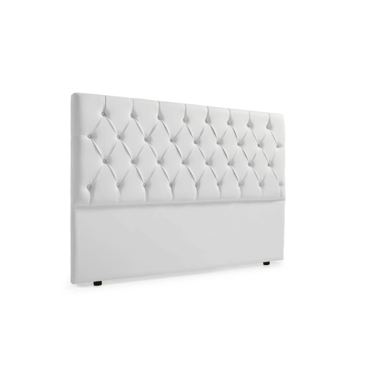 Cabeceira Estofada CAPRI Pele Sintética 90x120x12 cm - BRANCO - Moonia