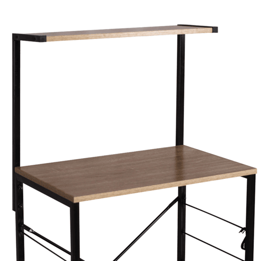 Prateleira para móveis auxiliares de cozinha com 4 prateleiras em carvalho cambriano e melamina preta-metal 76x123x40 cm
