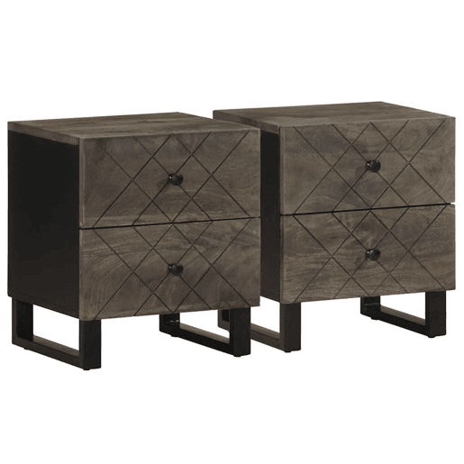 Lote de 2 Mesas De Cabeceira - Mesinhas De Cabeceira 40x33x46 cm mangueira maciça preto