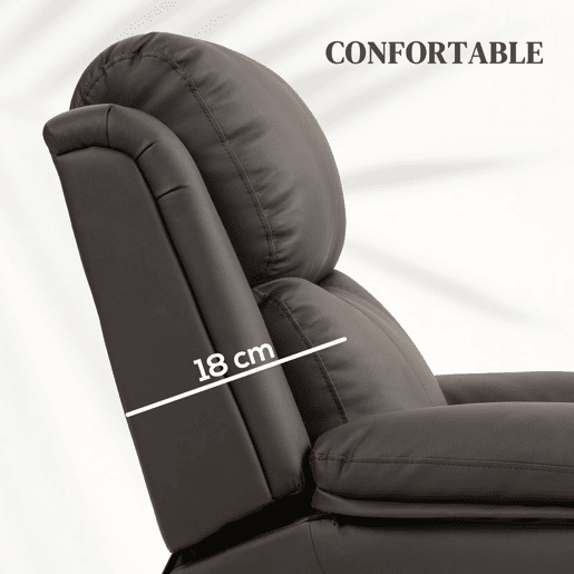 HOMCOM Poltrona Relax Levanta Pessoas com Controle Remoto Reclinação Elétrica de 160° Apoio para os Pés Encosto Estofado em PU e Bolsos Laterais 76x90x105 cm Castanho Escuro