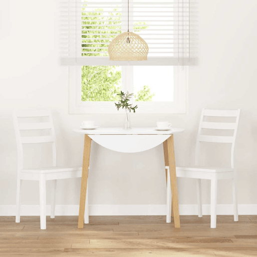 vidaXL Cadeiras de jantar 2 pcs madeira de seringueira maciça branco