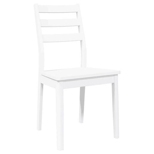 vidaXL Cadeiras de jantar 2 pcs madeira de seringueira maciça branco
