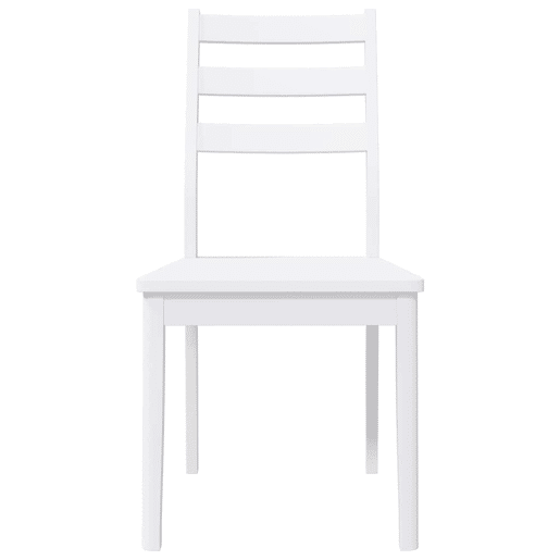 vidaXL Cadeiras de jantar 2 pcs madeira de seringueira maciça branco