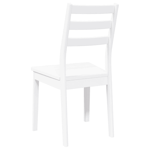 vidaXL Cadeiras de jantar 2 pcs madeira de seringueira maciça branco