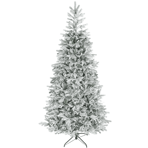HOMCOM Árvore de Natal Artificial 210 cm Árvore de Natal Nevada Abeto Artificial com 1154 Ramos Base Dobrável e Fácil de Montar Decoração para Casa Escritório Festas Verde