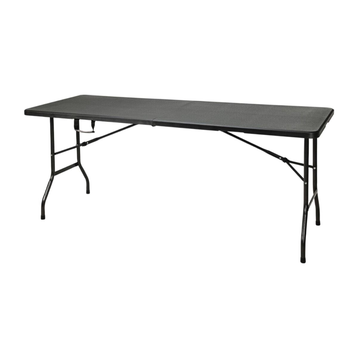 Well home mesa plegable negra con mecanismo de bloqueo automático 74x180x70cm